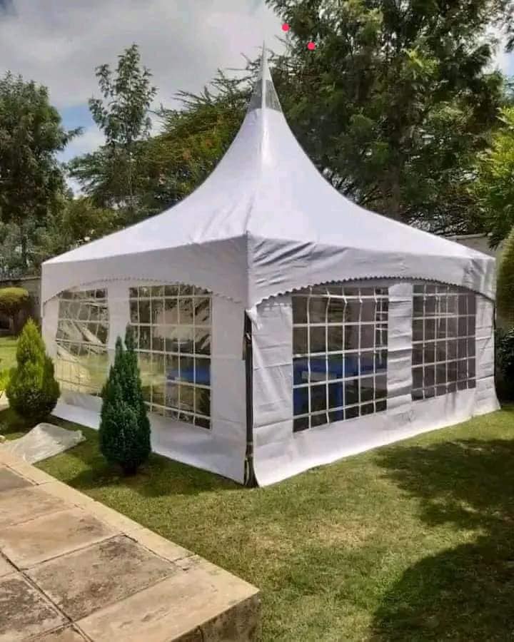 Large event tent with seating setup